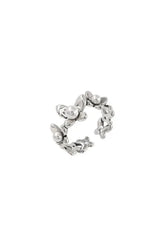 Bague ajustable en perles et fleurs